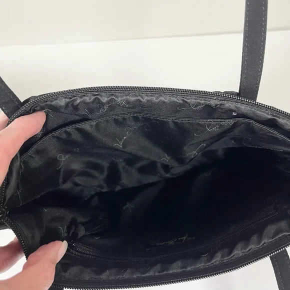 Vera Bradley Black Quilted Shoulder Handbag Tote – Everyday Classic Bag - Picture 6 of 10
